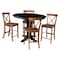 International Concepts 36 in. Solid Wood Round Extension Dining Table with 4 Counter Height Stools in Black/Distressed Oak K46-36RXT-23S4261324 - alternate 6